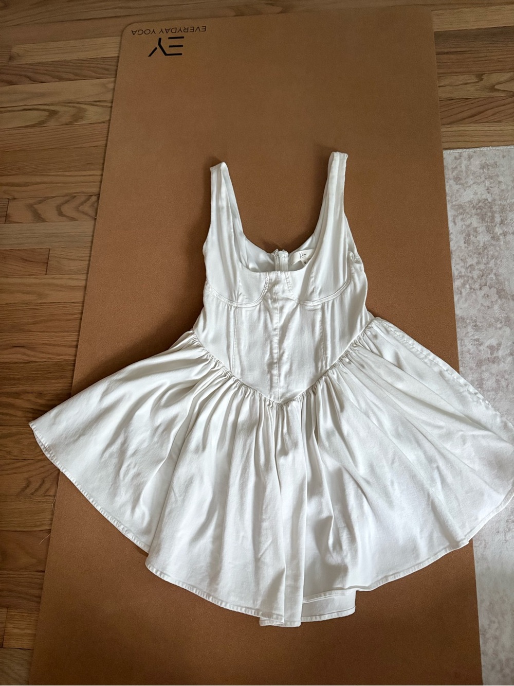 White Mini Dress with Sweetheart Bodice - Women's Summer Dress